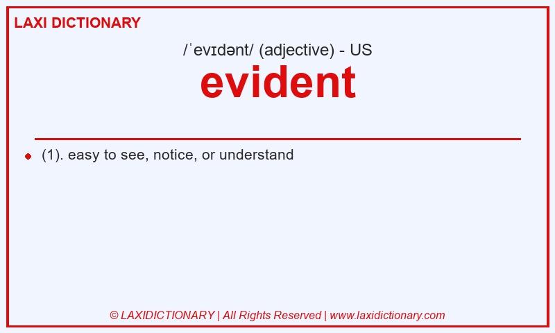 Definition evident in American English
