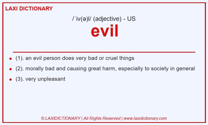 Definition evil in American English