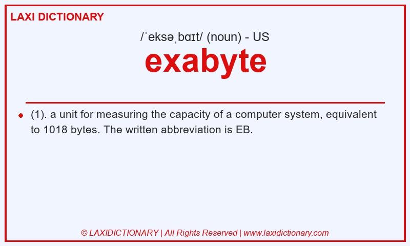 Definition exabyte in American English