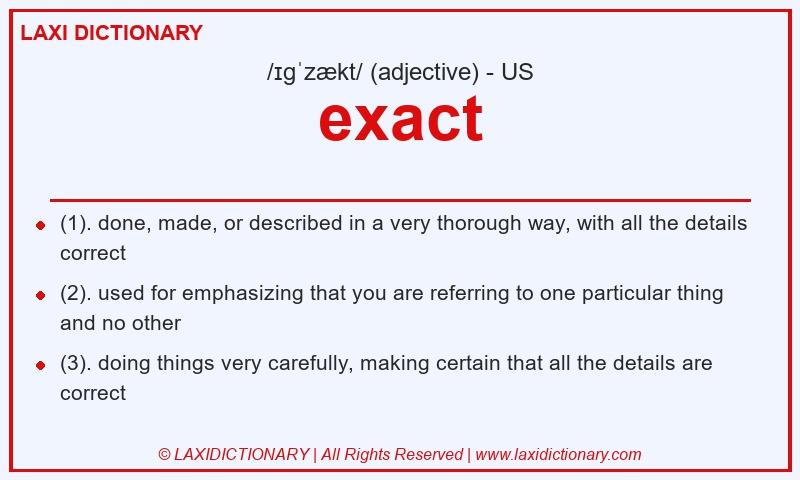Definition exact in American English