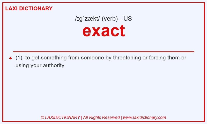 Definition exact in American English