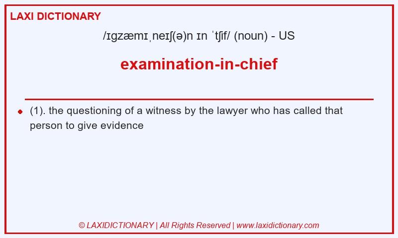 Definition examination-in-chief in American English