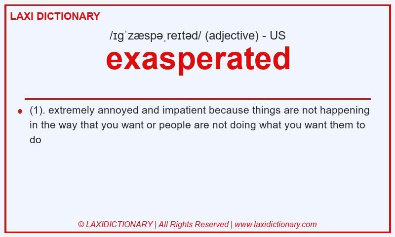 Definition exasperated in American English