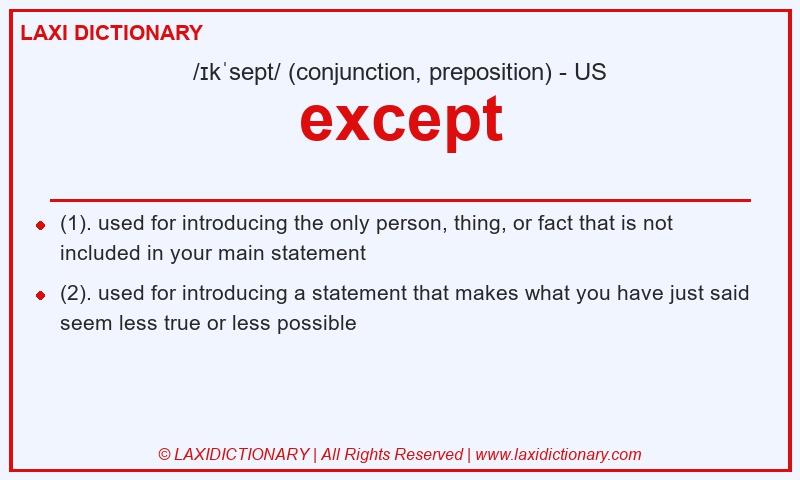 Definition except in American English