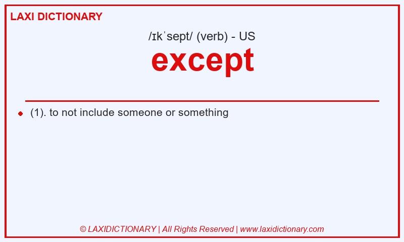 Definition except in American English
