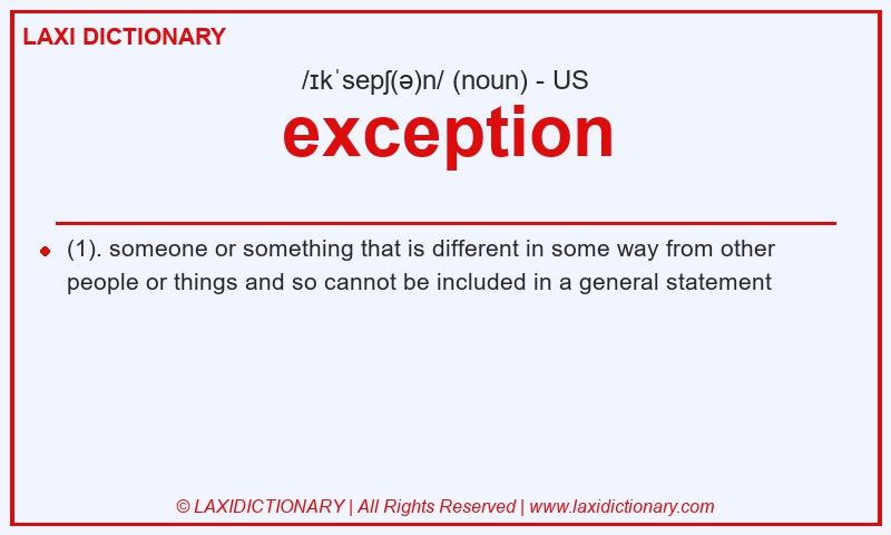 Definition exception in American English