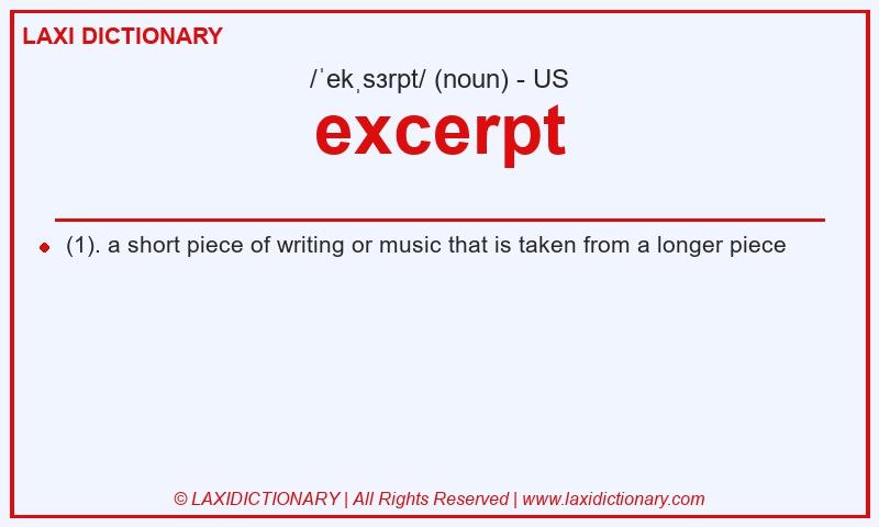 Definition excerpt in American English