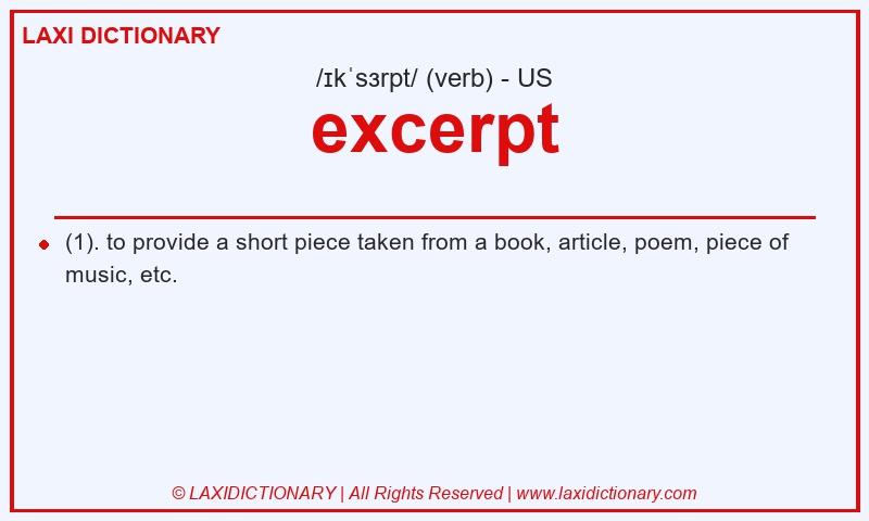 Definition excerpt in American English