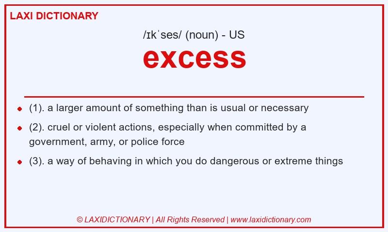 Definition excess in American English