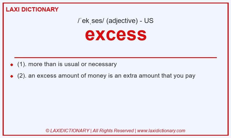 Definition excess in American English