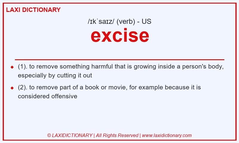 Definition excise in American English