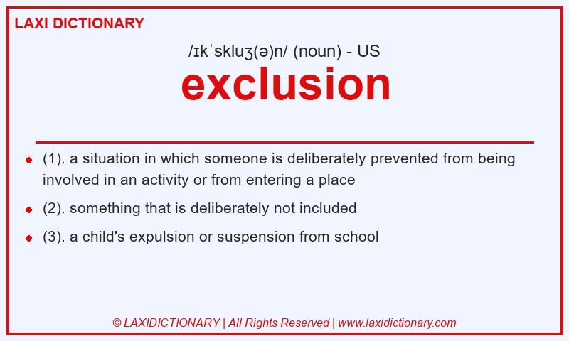 Definition exclusion in American English
