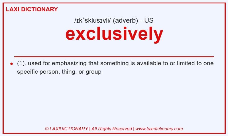 Definition exclusively in American English