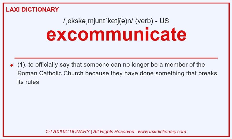 Definition excommunicate in American English