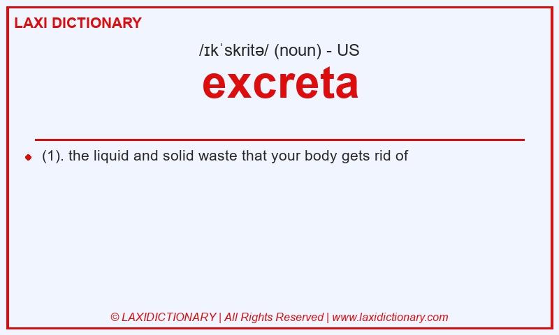 Definition excreta in American English