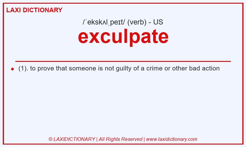 Definition exculpate in American English
