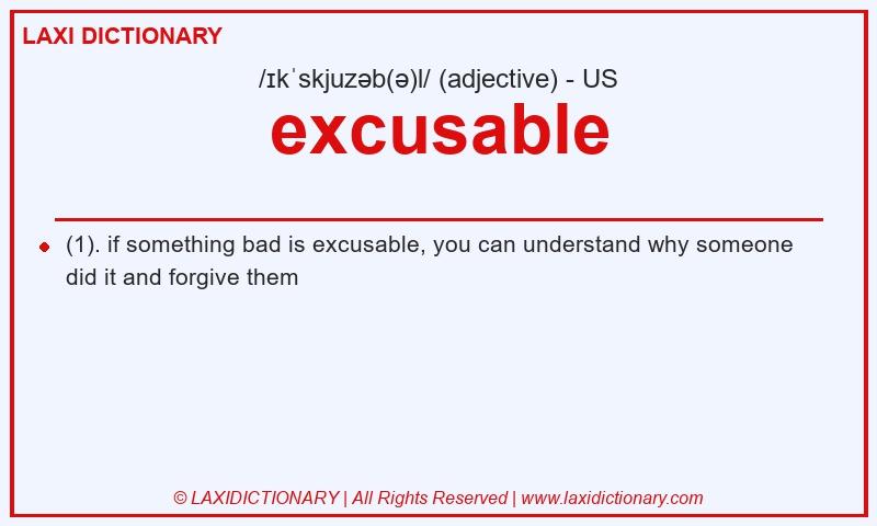 Definition excusable in American English