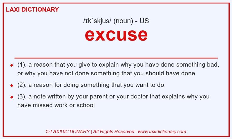 Definition excuse in American English