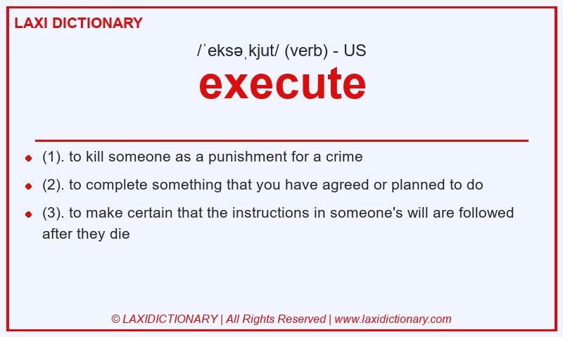 Definition execute in American English