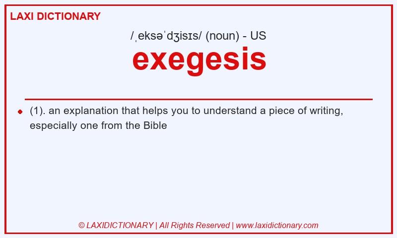 Definition exegesis in American English