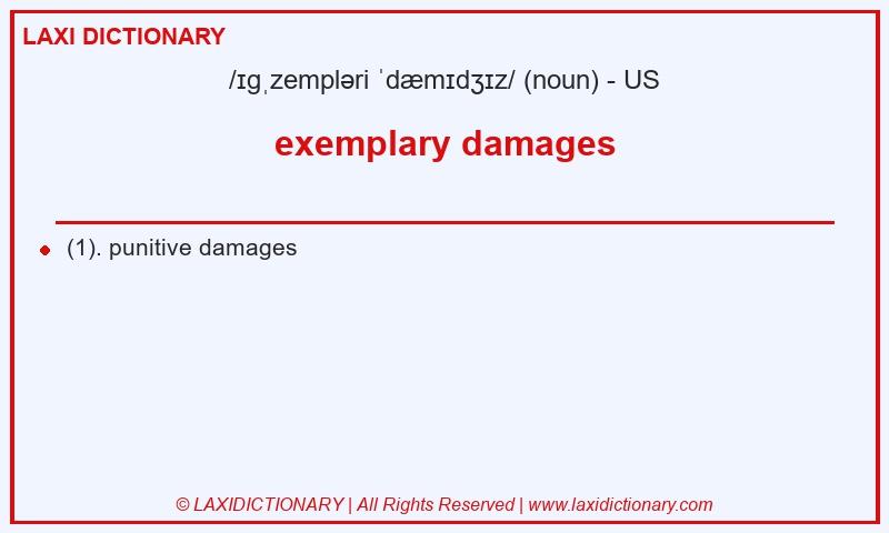 Definition exemplary damages in American English
