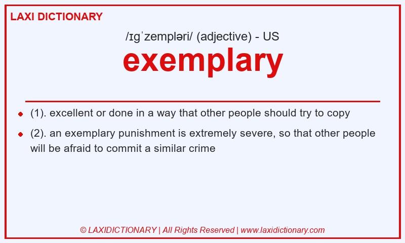 Definition exemplary in American English
