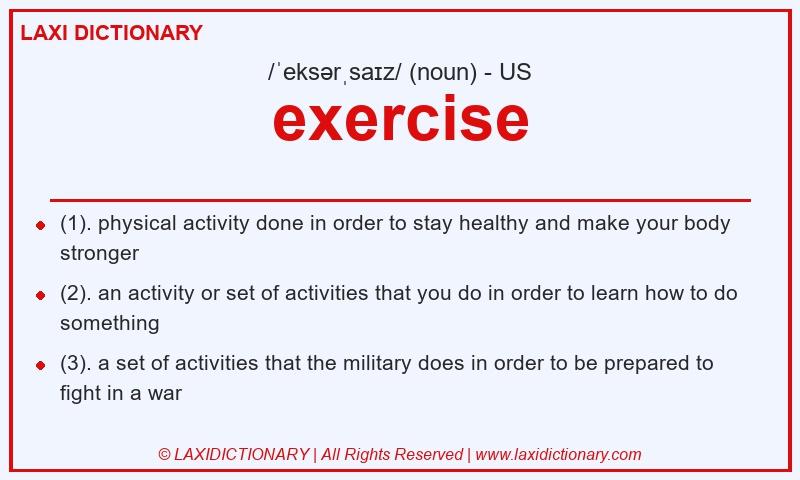 Definition exercise in American English