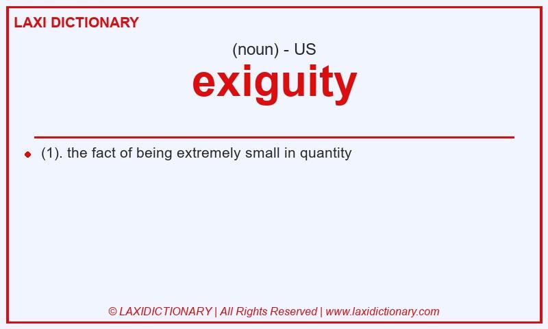 Definition exiguity in American English