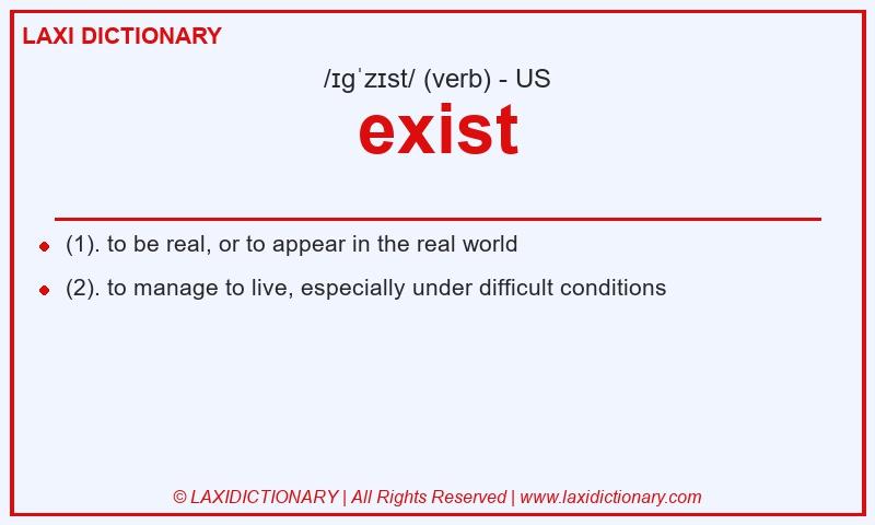 Definition exist in American English