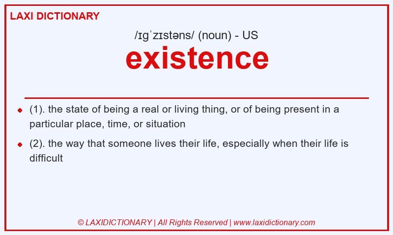 Definition existence in American English