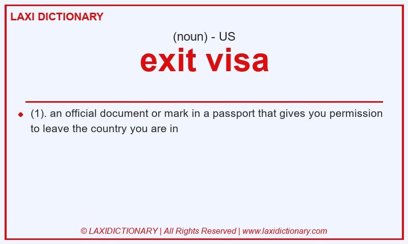 Definition exit visa in American English