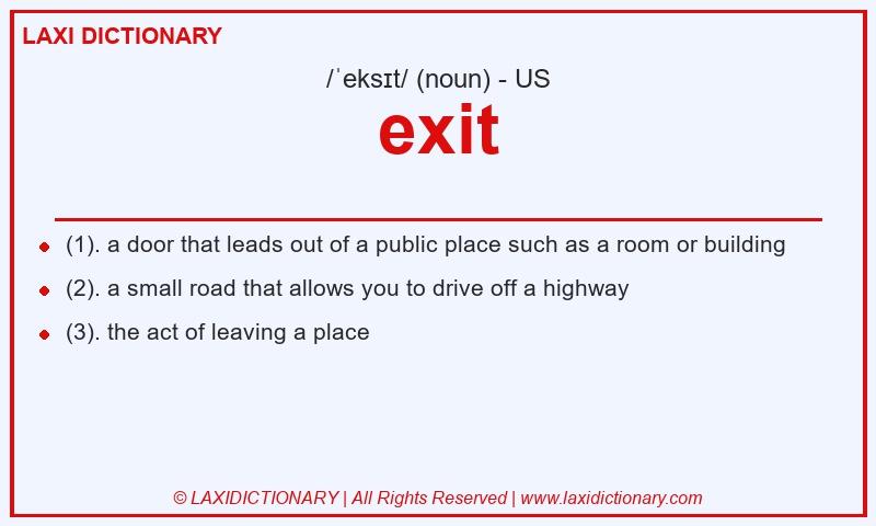 Definition exit in American English