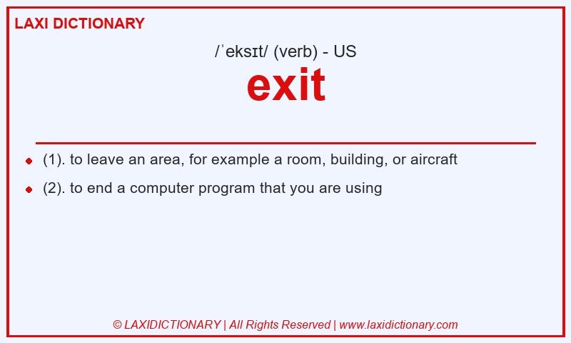 Definition exit in American English