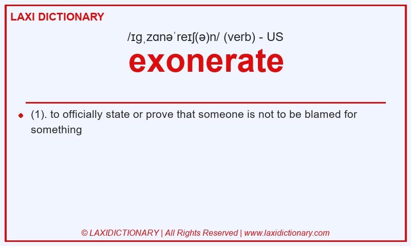 Definition exonerate in American English