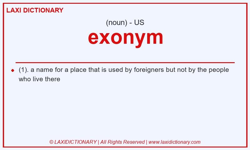 Definition exonym in American English