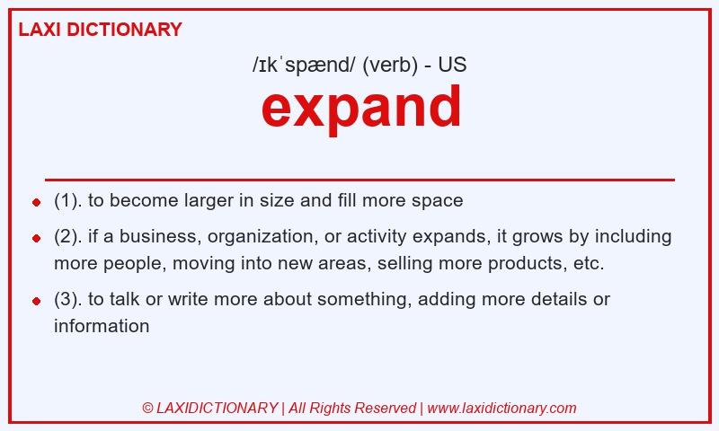 Definition expand in American English