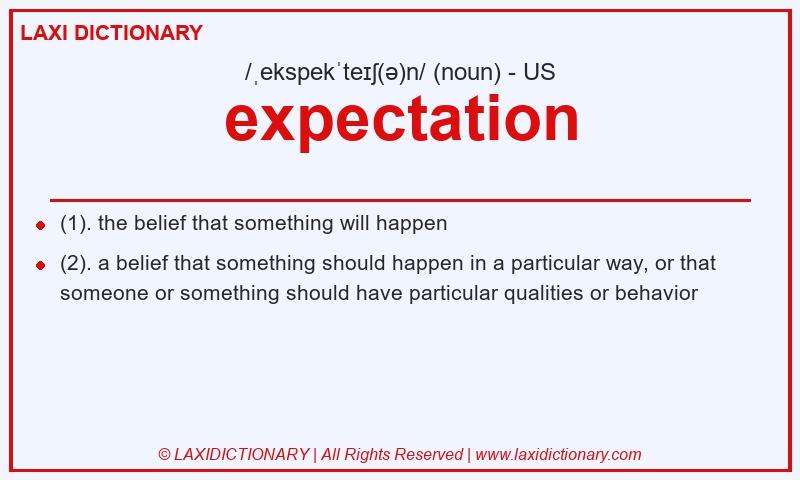 Definition expectation in American English