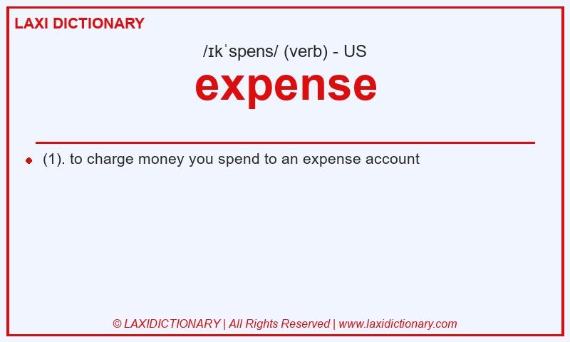 Definition expense in American English