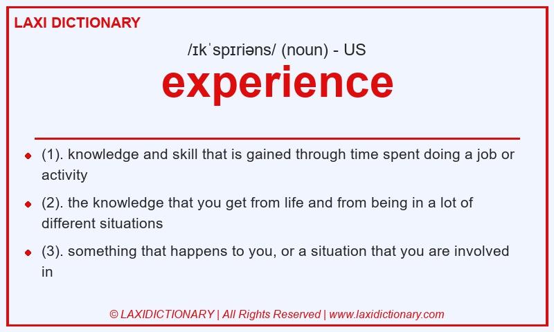 Definition experience in American English