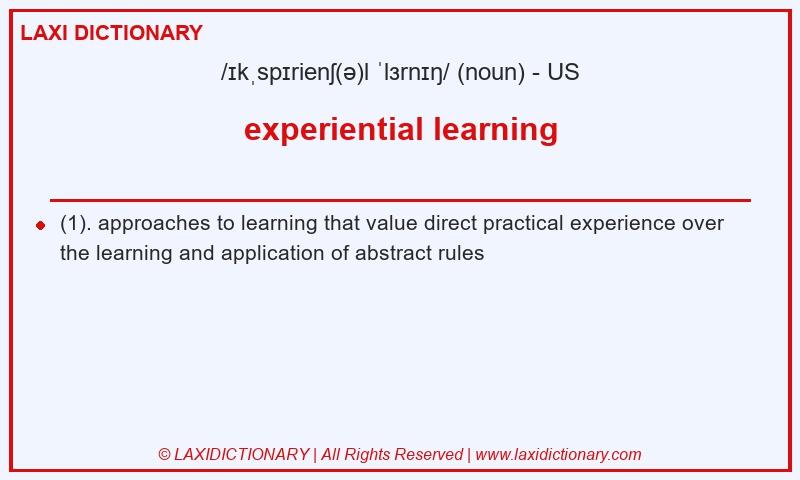 Definition experiential learning in American English