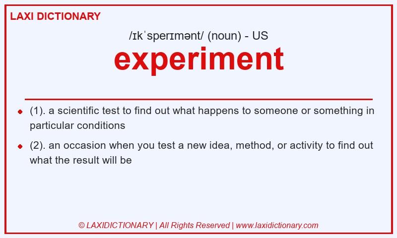 Definition experiment in American English