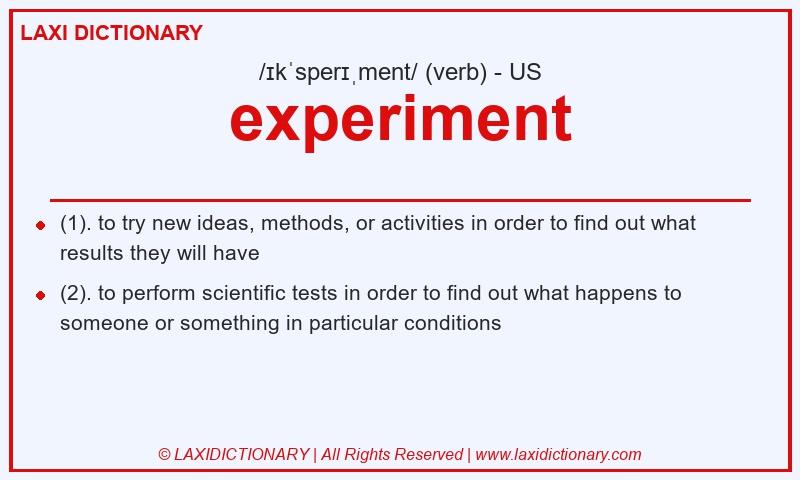Definition experiment in American English