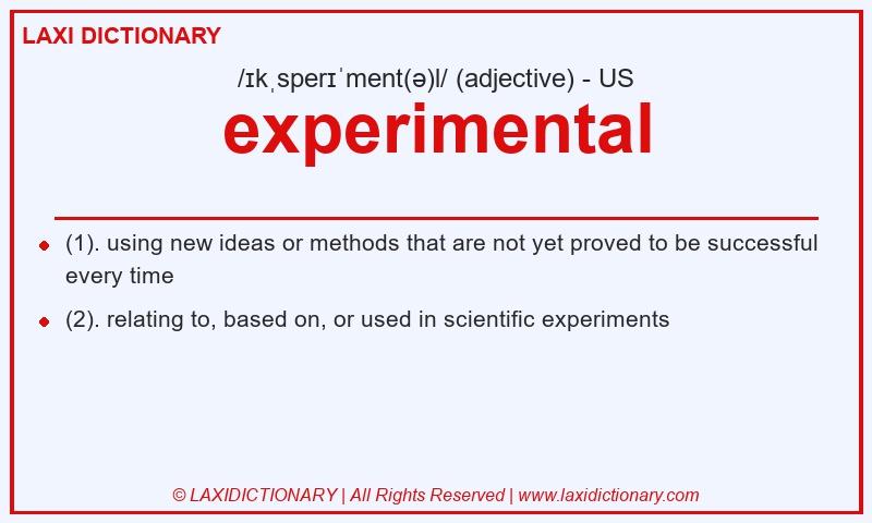 Definition experimental in American English