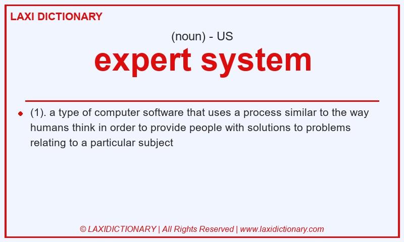 Definition expert system in American English
