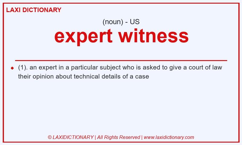 Definition expert witness in American English