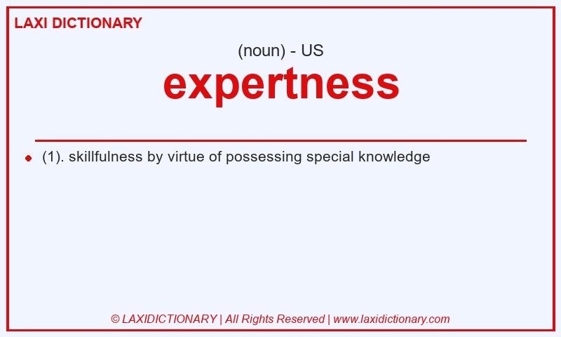 Definition expertness in American English