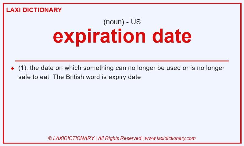 Definition expiration date in American English
