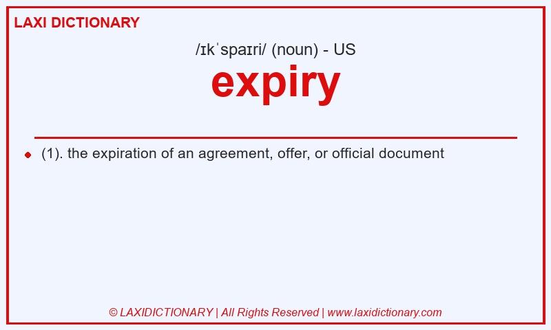 Definition expiry in American English