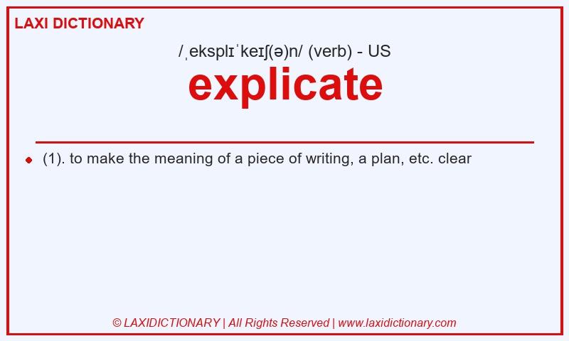 Definition explicate in American English