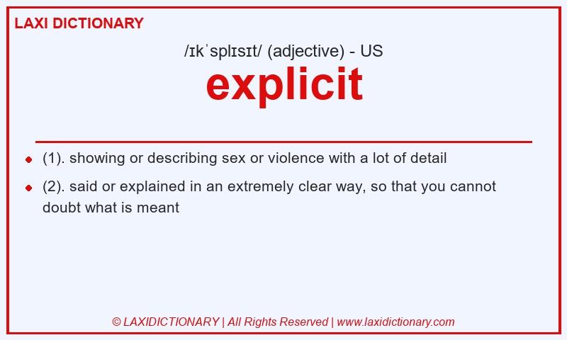 Definition explicit in American English